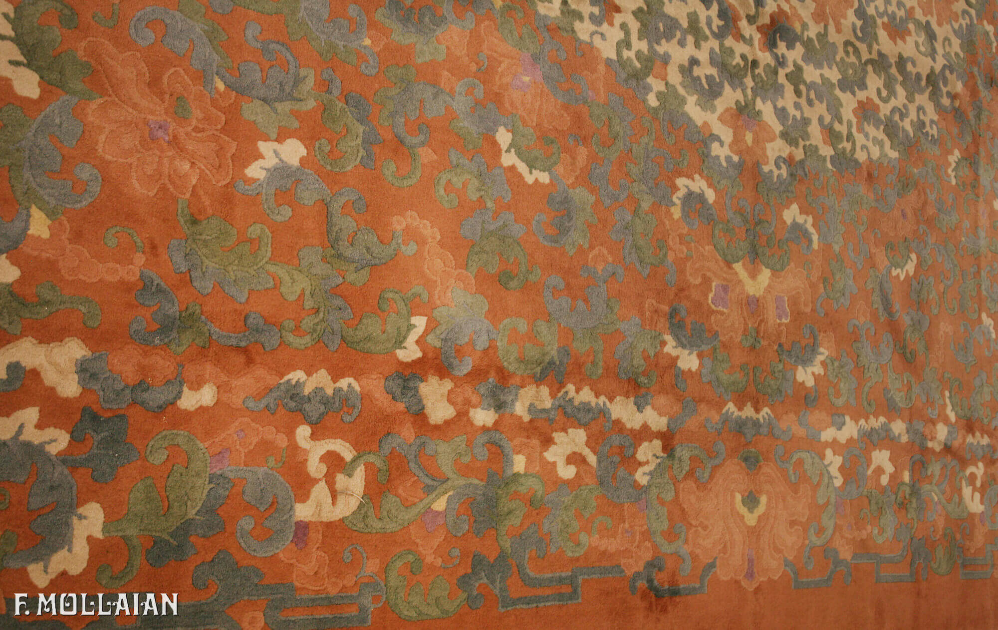 Очень большой старинный китайский пекинский ковер Николя n:65741163